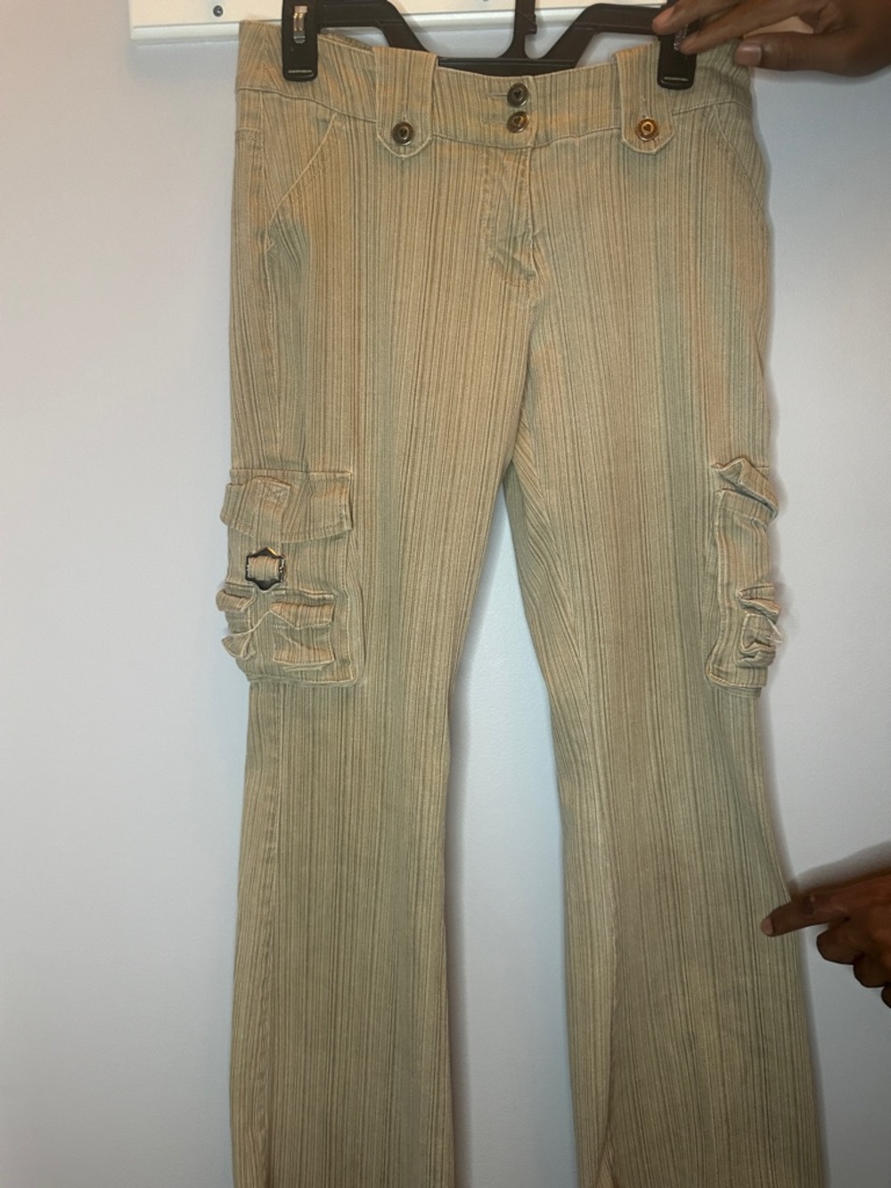 joe boxer tan pinstripe cargo pants
